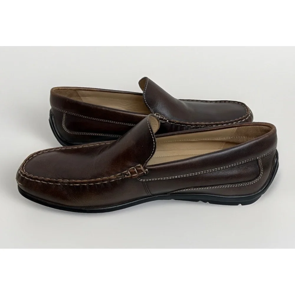 ECCO Classic Moc 2.0 Driving Loafer Mens 45/11 Brown Leather Boat Shoe